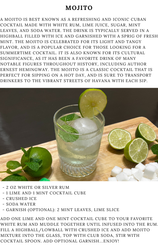 
                  
                    Mojito - Cocktail Ready Infused Sugar Cubes…Just add Rum and Sparkling Water
                  
                